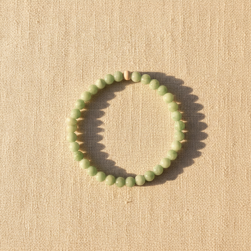 Amazonite Bracelet — fond lin chaud
